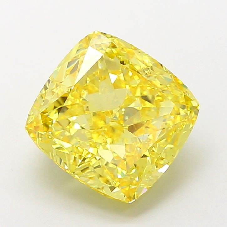 Loose Diamond - CUSHION MODIFIED 5.06ct Fancy Vivid Yellow VS2: Loose Diamond - CUSHION MODIFIED 5.06ct Fancy Vivid Yellow VS2 Source: This is a real non-mined Diamond that has been grown in a lab Shape: CUSHION MODIFIED Carats: 5.06 Color: Fancy Vivid Yellow Cert