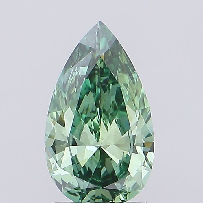 Loose Diamond - PEAR 1.35ct Fancy Vivid Green VS1: Loose Diamond - PEAR 1.35ct Fancy Vivid Green VS1 Source: This is a real non-mined Diamond that has been grown in a lab Shape: PEAR Carats: 1.35 Color: Fancy Vivid Green Certification: IGI Video: