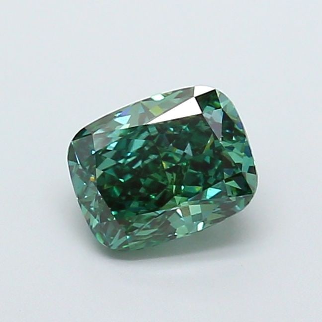 Loose Diamond - CUSHION MODIFIED 2.01ct Fancy Vivid Green VS1: Loose Diamond - CUSHION MODIFIED 2.01ct Fancy Vivid Green VS1 Source: This is a real non-mined Diamond that has been grown in a lab Shape: CUSHION MODIFIED Carats: 2.01 Color: Fancy Vivid Green Certif