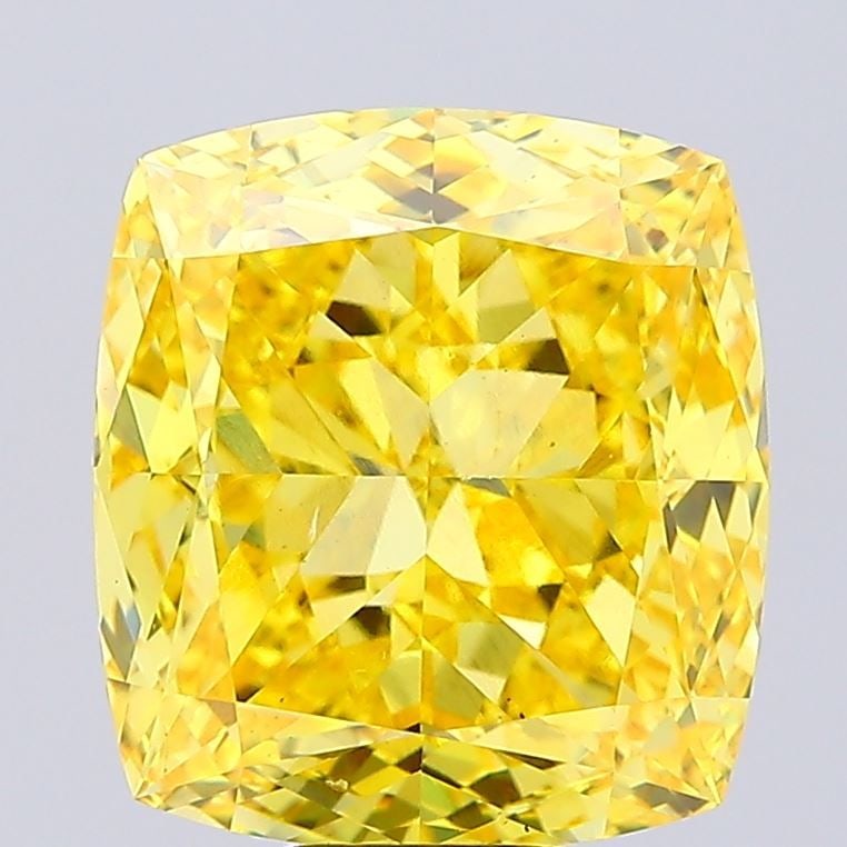 Loose Diamond - CUSHION MODIFIED 10.02ct Fancy Vivid Yellow VS1: Loose Diamond - CUSHION MODIFIED 10.02ct Fancy Vivid Yellow VS1 Source: This is a real non-mined Diamond that has been grown in a lab Shape: CUSHION MODIFIED Carats: 10.02 Color: Fancy Vivid Yellow Ce