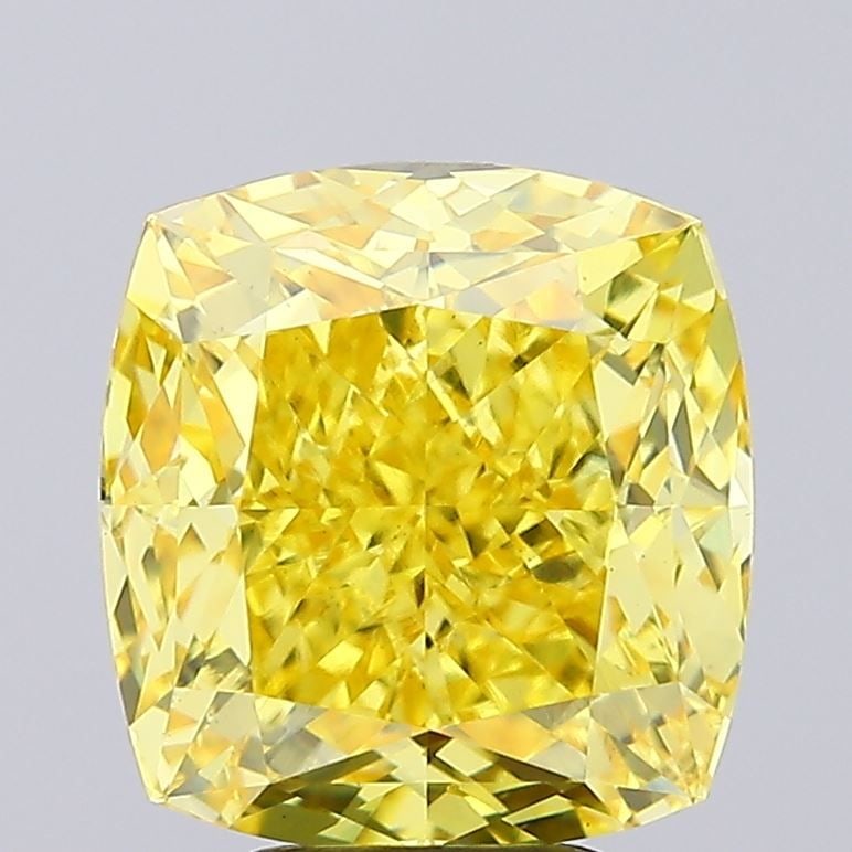 Loose Diamond - CUSHION MODIFIED 6.32ct Fancy Vivid Yellow VS1: Loose Diamond - CUSHION MODIFIED 6.32ct Fancy Vivid Yellow VS1 Source: This is a real non-mined Diamond that has been grown in a lab Shape: CUSHION MODIFIED Carats: 6.32 Color: Fancy Vivid Yellow Cert