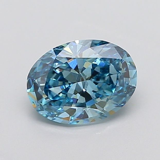 Loose Diamond - OVAL 2.01ct Fancy Vivid Greenish Blue VS2: Loose Diamond - OVAL 2.01ct Fancy Vivid Greenish Blue VS2 Source: This is a real non-mined Diamond that has been grown in a lab Shape: OVAL Carats: 2.01 Color: Fancy Vivid Greenish Blue Certification: