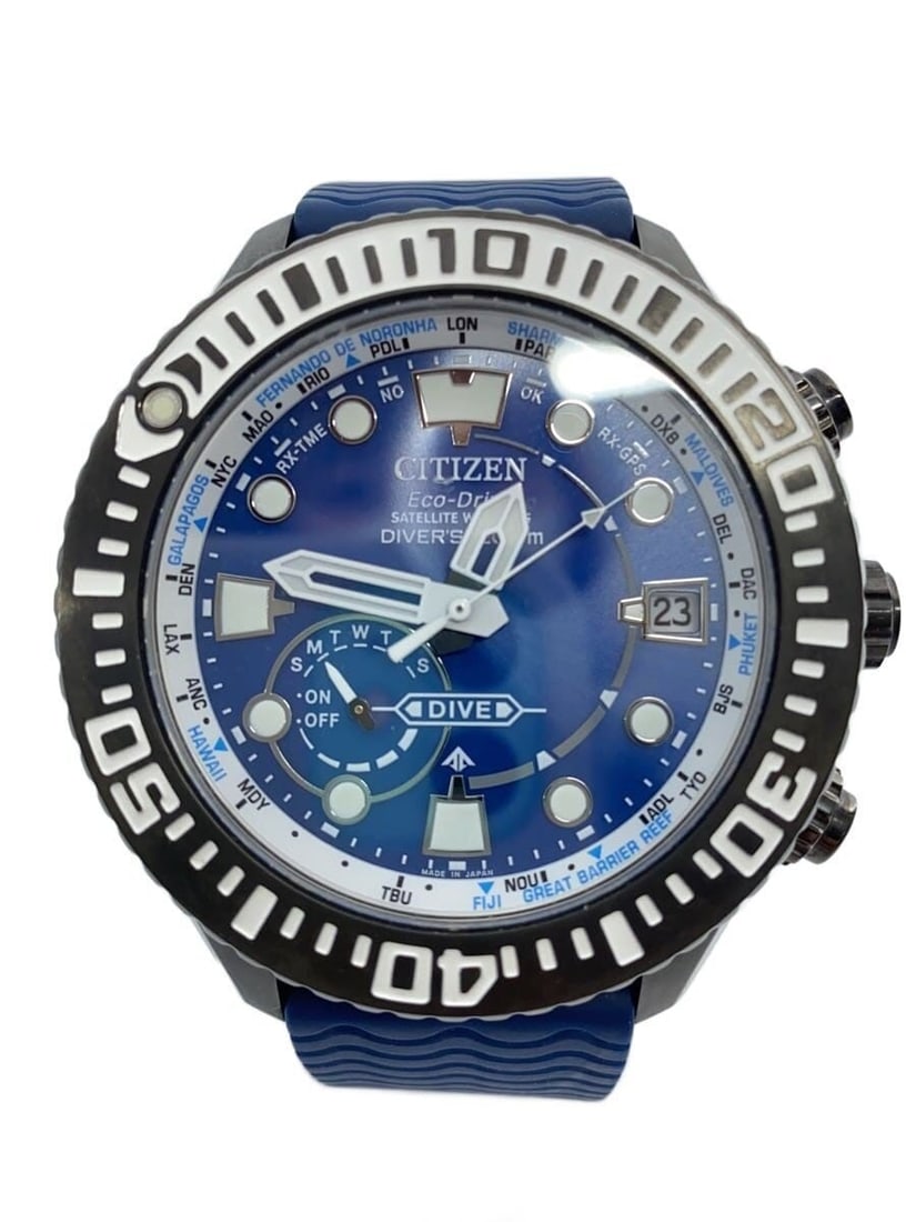Citizen Promaster Marine Eco Drive Men's Blue Rubber Wristwatch: Citizen Promaster Marine Eco Drive Men's Blue Rubber Wristwatch This is a Citizen Promaster Marine Series Eco-Drive F158-T026184 men's wristwatch. The watch features a blue dial and a rubber band, com