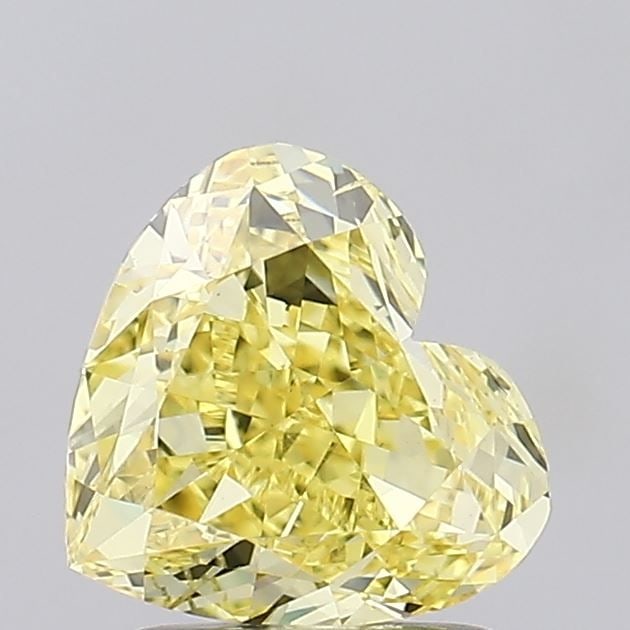 Loose Diamond - HEART 2.02ct Fancy Vivid Yellow VS2: Loose Diamond - HEART 2.02ct Fancy Vivid Yellow VS2 Source: This is a real non-mined Diamond that has been grown in a lab Shape: HEART Carats: 2.02 Color: Fancy Vivid Yellow Certification: IGI Video: