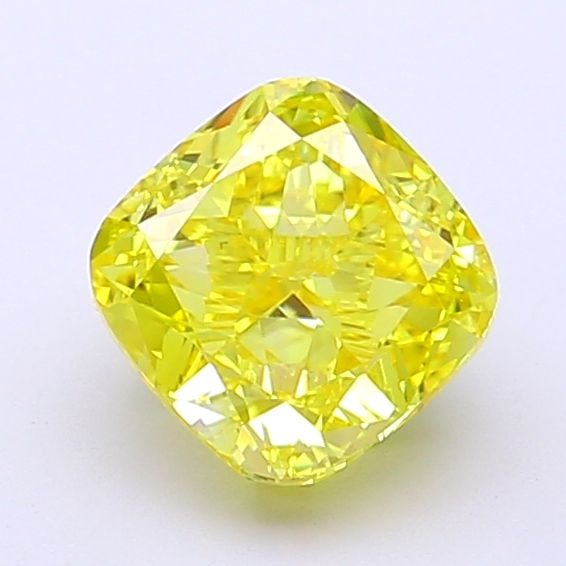Loose Diamond - CUSHION MODIFIED 1.6ct Fancy Vivid Yellow VVS2: Loose Diamond - CUSHION MODIFIED 1.6ct Fancy Vivid Yellow VVS2 Source: This is a real non-mined Diamond that has been grown in a lab Shape: CUSHION MODIFIED Carats: 1.6 Color: Fancy Vivid Yellow Certi