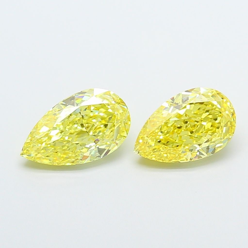 Loose Diamond - PEAR 2.02ct Fancy Vivid Yellow VS2: Loose Diamond - PEAR 2.02ct Fancy Vivid Yellow VS2 Source: This is a real non-mined Diamond that has been grown in a lab Shape: PEAR Carats: 2.02 Color: Fancy Vivid Yellow Certification: IGI Video: