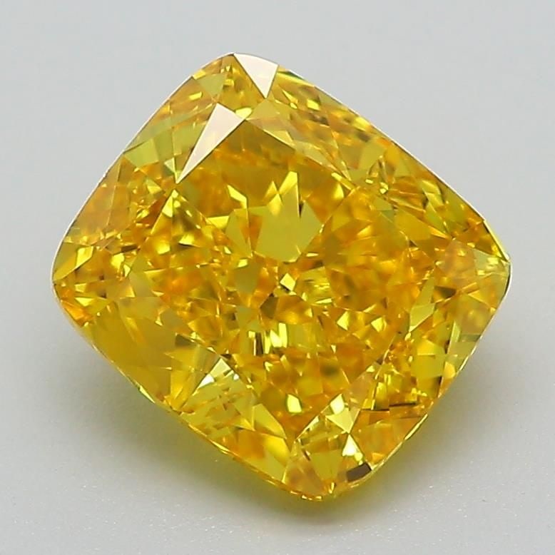 Loose Diamond - CUSHION MODIFIED 2.39ct Fancy Vivid Yellow VVS2: Loose Diamond - CUSHION MODIFIED 2.39ct Fancy Vivid Yellow VVS2 Source: This is a real non-mined Diamond that has been grown in a lab Shape: CUSHION MODIFIED Carats: 2.39 Color: Fancy Vivid Yellow Cer