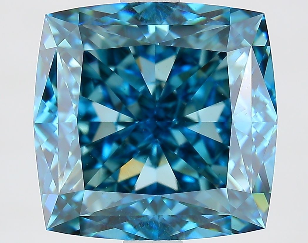 Loose Diamond - CUSHION MODIFIED 4.67ct Fancy Vivid Blue VS1: Loose Diamond - CUSHION MODIFIED 4.67ct Fancy Vivid Blue VS1 Source: This is a real non-mined Diamond that has been grown in a lab Shape: CUSHION MODIFIED Carats: 4.67 Color: Fancy Vivid Blue Certific