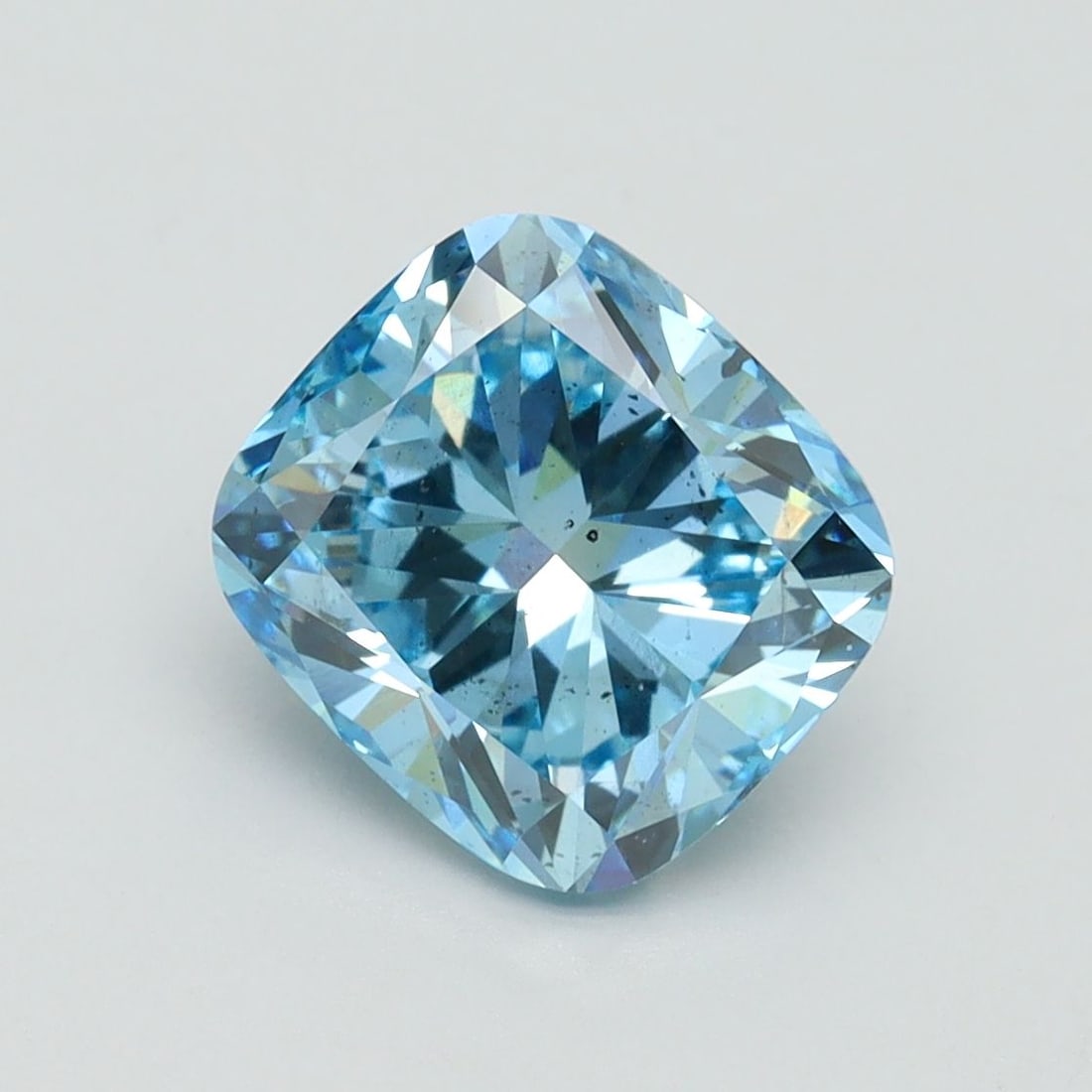 Loose Diamond - CUSHION BRILLIANT 2.7ct Fancy Intense Blue SI1: Loose Diamond - CUSHION BRILLIANT 2.7ct Fancy Intense Blue SI1 Source: This is a real non-mined Diamond that has been grown in a lab Shape: CUSHION BRILLIANT Carats: 2.7 Color: Fancy Intense Blue Cert