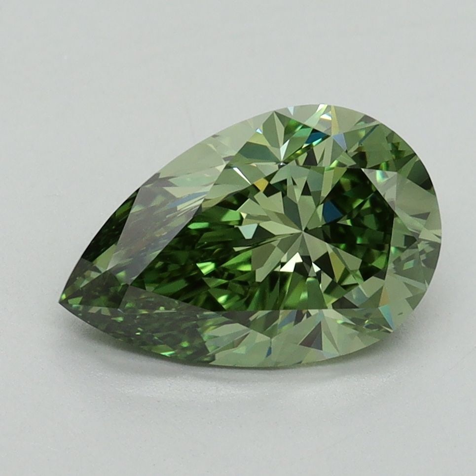 Loose Diamond - PEAR 2.01ct Fancy Vivid Green VS2: Loose Diamond - PEAR 2.01ct Fancy Vivid Green VS2 Source: This is a real non-mined Diamond that has been grown in a lab Shape: PEAR Carats: 2.01 Color: Fancy Vivid Green Certification: IGI Video: