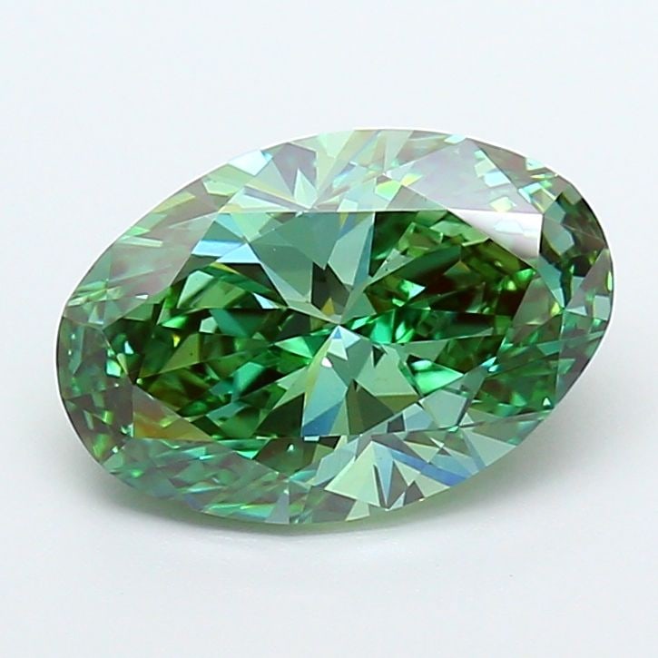 Loose Diamond - OVAL 3.03ct Fancy Vivid Green VS1: Loose Diamond - OVAL 3.03ct Fancy Vivid Green VS1 Source: This is a real non-mined Diamond that has been grown in a lab Shape: OVAL Carats: 3.03 Color: Fancy Vivid Green Certification: IGI Video: