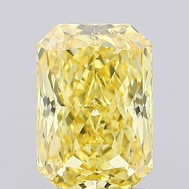 Loose Diamond - RADIANT 2.02ct Fancy Vivid Yellow VS1: Loose Diamond - RADIANT 2.02ct Fancy Vivid Yellow VS1 Source: This is a real non-mined Diamond that has been grown in a lab Shape: RADIANT Carats: 2.02 Color: Fancy Vivid Yellow Certification: IGI Vid