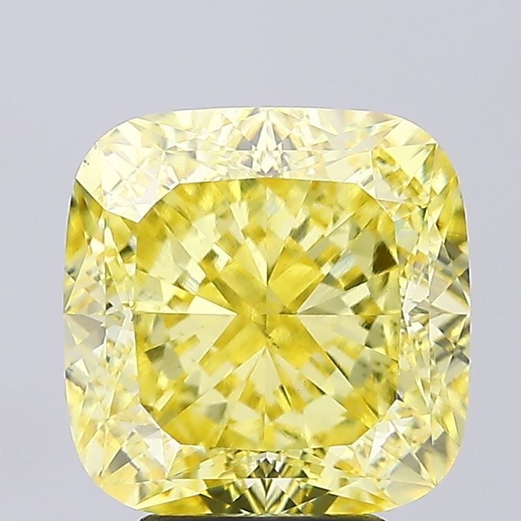 Loose Diamond - CUSHION MODIFIED 5.52ct Fancy Intense Yellow VS2: Loose Diamond - CUSHION MODIFIED 5.52ct Fancy Intense Yellow VS2 Source: This is a real non-mined Diamond that has been grown in a lab Shape: CUSHION MODIFIED Carats: 5.52 Color: Fancy Intense Yellow 