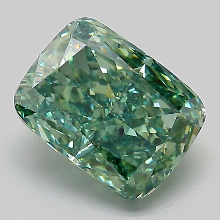 Loose Diamond - CUSHION MODIFIED 2.01ct Fancy Vivid Green VS1: Loose Diamond - CUSHION MODIFIED 2.01ct Fancy Vivid Green VS1 Source: This is a real non-mined Diamond that has been grown in a lab Shape: CUSHION MODIFIED Carats: 2.01 Color: Fancy Vivid Green Certif