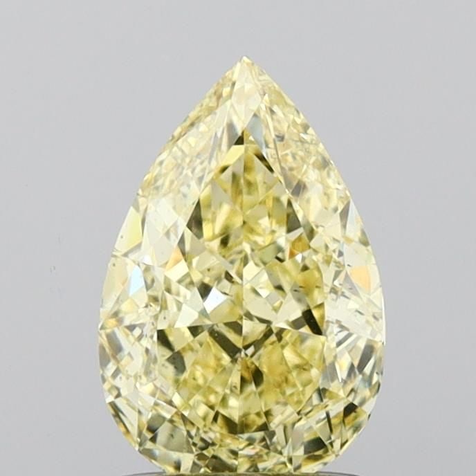 Loose Diamond - PEAR 1.08ct Fancy Light Yellow SI1: Loose Diamond - PEAR 1.08ct Fancy Light Yellow SI1 Source: This is a real non-mined Diamond that has been grown in a lab Shape: PEAR Carats: 1.08 Color: Fancy Light Yellow Certification: IGI Video: