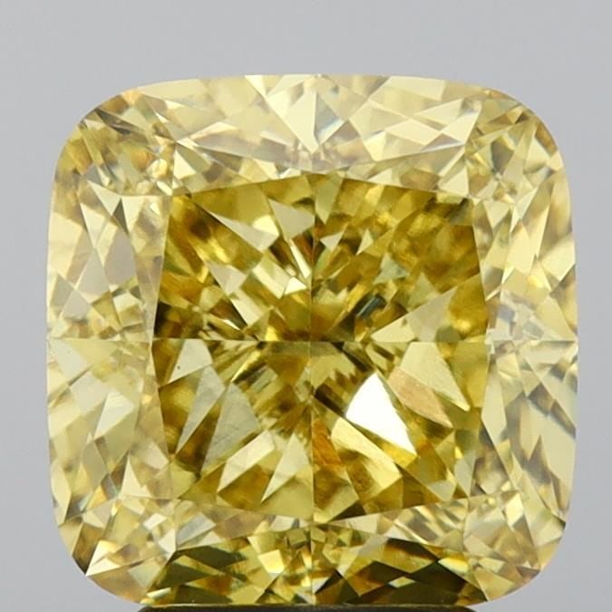 Loose Diamond - CUSHION MODIFIED 4.03ct Fancy Intense Yellow VS2: Loose Diamond - CUSHION MODIFIED 4.03ct Fancy Intense Yellow VS2 Source: This is a real non-mined Diamond that has been grown in a lab Shape: CUSHION MODIFIED Carats: 4.03 Color: Fancy Intense Yellow 