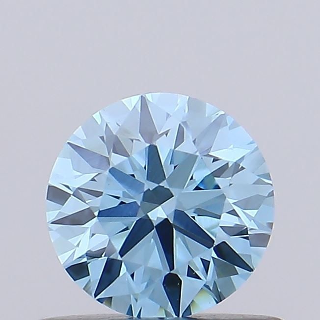 Ideal Loose Diamond - ROUND 0.59ct Fancy Vivid Blue VVS2: Ideal Loose Diamond - ROUND 0.59ct Fancy Vivid Blue VVS2 Source: This is a real non-mined Diamond that has been grown in a lab Shape: ROUND Carats: 0.59 Color: Fancy Vivid Blue Certification: IGI Vide