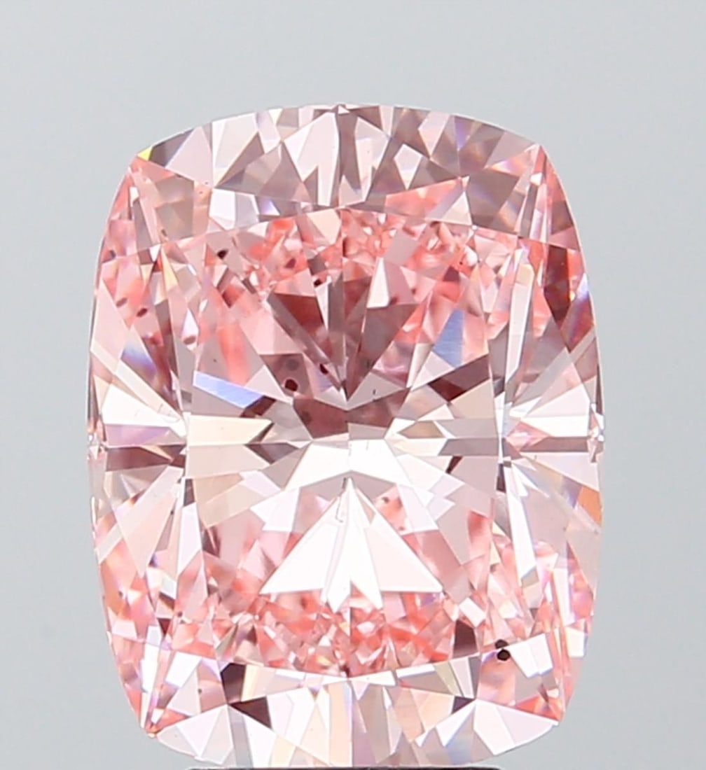 Loose Diamond - CUSHION MODIFIED 5.7ct Fancy Vivid Pink VS2: Loose Diamond - CUSHION MODIFIED 5.7ct Fancy Vivid Pink VS2 Source: This is a real non-mined Diamond that has been grown in a lab Shape: CUSHION MODIFIED Carats: 5.7 Color: Fancy Vivid Pink Certificat