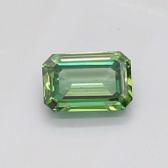 Loose Diamond - EMERALD 0.55ct Fancy Vivid Green VS1: Loose Diamond - EMERALD 0.55ct Fancy Vivid Green VS1 Source: This is a real non-mined Diamond that has been grown in a lab Shape: EMERALD Carats: 0.55 Color: Fancy Vivid Green Certification: IGI Video