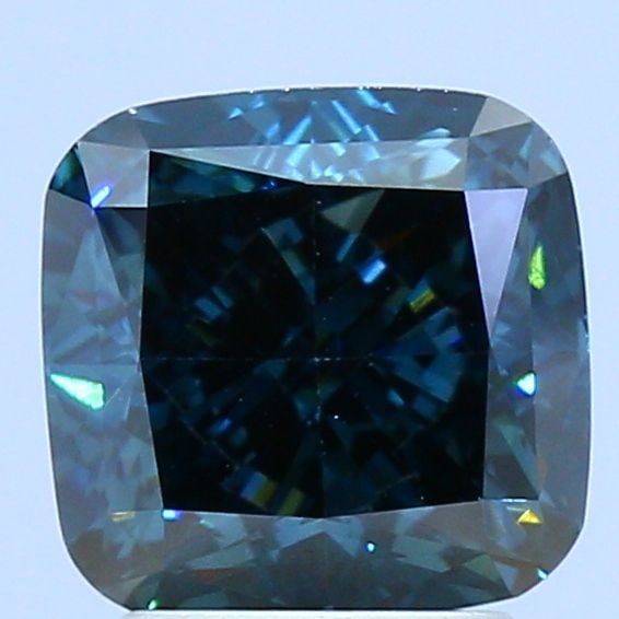 Loose Diamond - CUSHION MODIFIED 2.52ct Fancy Dark Greenish Blue VS2: Loose Diamond - CUSHION MODIFIED 2.52ct Fancy Dark Greenish Blue VS2 Source: This is a real non-mined Diamond that has been grown in a lab Shape: CUSHION MODIFIED Carats: 2.52 Color: Fancy Dark Greeni