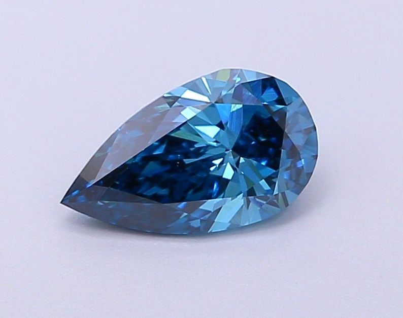 Loose Diamond - PEAR 0.58ct Fancy Blue VS1: Loose Diamond - PEAR 0.58ct Fancy Blue VS1 Source: This is a real non-mined Diamond that has been grown in a lab Shape: PEAR Carats: 0.58 Color: Fancy Blue Certification: NONE Video: