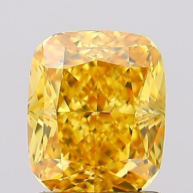 Loose Diamond - CUSHION MODIFIED 1.56ct Fancy Vivid Yellow VVS2: Loose Diamond - CUSHION MODIFIED 1.56ct Fancy Vivid Yellow VVS2 Source: This is a real non-mined Diamond that has been grown in a lab Shape: CUSHION MODIFIED Carats: 1.56 Color: Fancy Vivid Yellow Cer