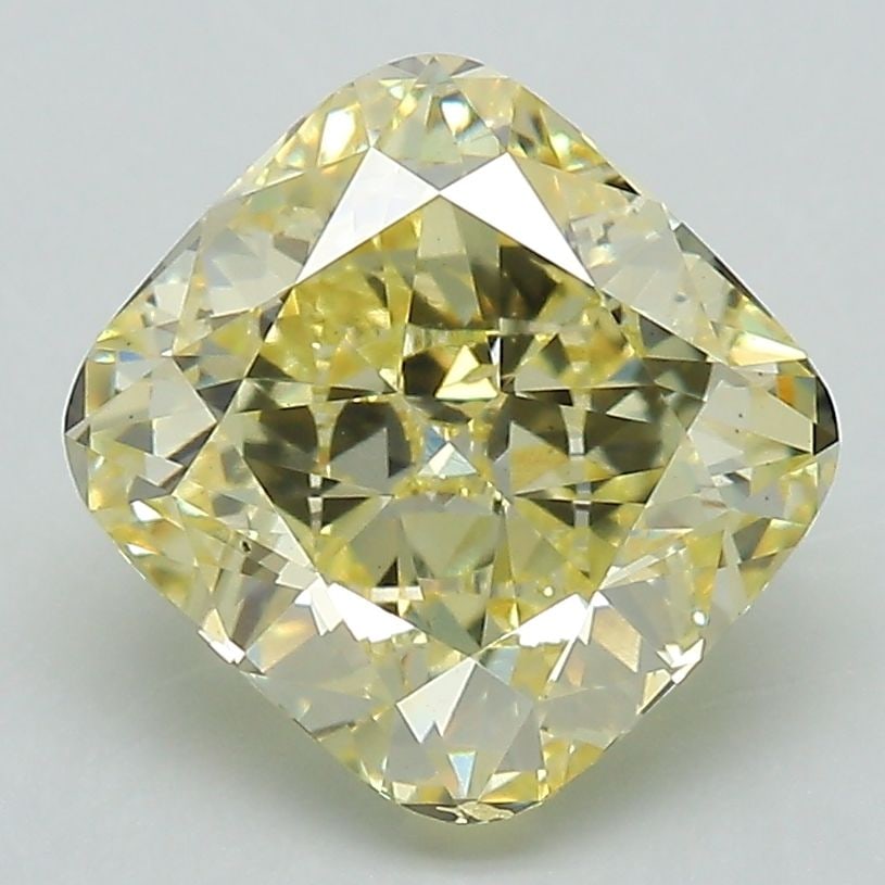 Loose Diamond - CUSHION BRILLIANT 3.19ct Fancy Intense Yellow VS2: Loose Diamond - CUSHION BRILLIANT 3.19ct Fancy Intense Yellow VS2 Source: This is a real non-mined Diamond that has been grown in a lab Shape: CUSHION BRILLIANT Carats: 3.19 Color: Fancy Intense Yello