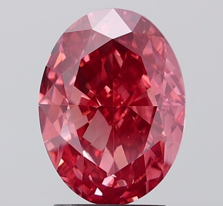 Loose Diamond - OVAL 3.15ct Fancy Vivid Brownish Pink VS1 (1 of 1)