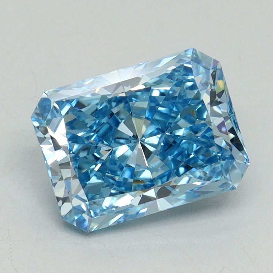Loose Diamond - RADIANT 2.25ct Fancy Vivid Blue VS1: Loose Diamond - RADIANT 2.25ct Fancy Vivid Blue VS1 Source: This is a real non-mined Diamond that has been grown in a lab Shape: RADIANT Carats: 2.25 Color: Fancy Vivid Blue Certification: IGI Video: