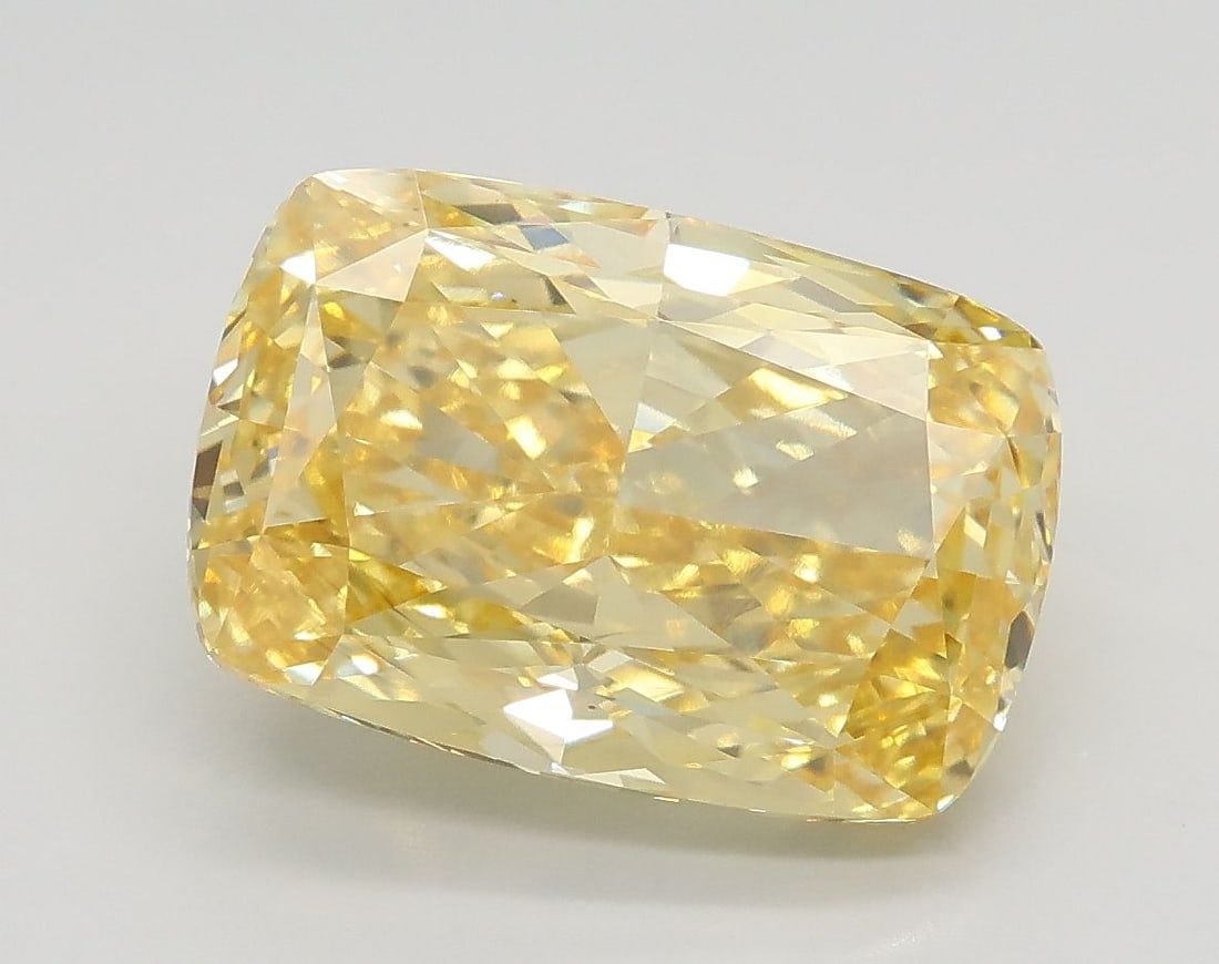 Loose Diamond - CUSHION MODIFIED 4.06ct Fancy Intense Yellow VS2: Loose Diamond - CUSHION MODIFIED 4.06ct Fancy Intense Yellow VS2 Source: This is a real non-mined Diamond that has been grown in a lab Shape: CUSHION MODIFIED Carats: 4.06 Color: Fancy Intense Yellow 