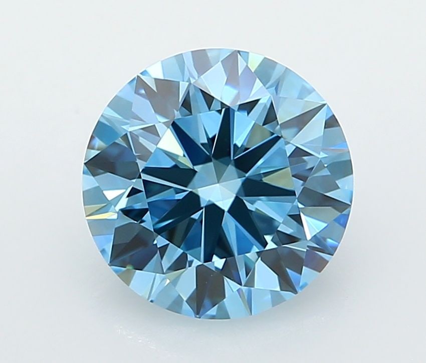 Ideal Loose Diamond - ROUND 2.5ct Fancy Vivid Blue VVS1: Ideal Loose Diamond - ROUND 2.5ct Fancy Vivid Blue VVS1 Source: This is a real non-mined Diamond that has been grown in a lab Shape: ROUND Carats: 2.5 Color: Fancy Vivid Blue Certification: IGI Video: