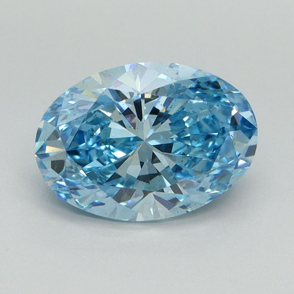 Loose Diamond - OVAL 2.06ct Fancy Vivid Blue SI1: Loose Diamond - OVAL 2.06ct Fancy Vivid Blue SI1 Source: This is a real non-mined Diamond that has been grown in a lab Shape: OVAL Carats: 2.06 Color: Fancy Vivid Blue Certification: IGI Video: