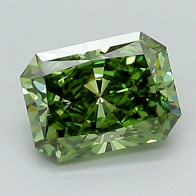 Loose Diamond - RADIANT 1.05ct Fancy Vivid Green VS1: Loose Diamond - RADIANT 1.05ct Fancy Vivid Green VS1 Source: This is a real non-mined Diamond that has been grown in a lab Shape: RADIANT Carats: 1.05 Color: Fancy Vivid Green Certification: IGI Video