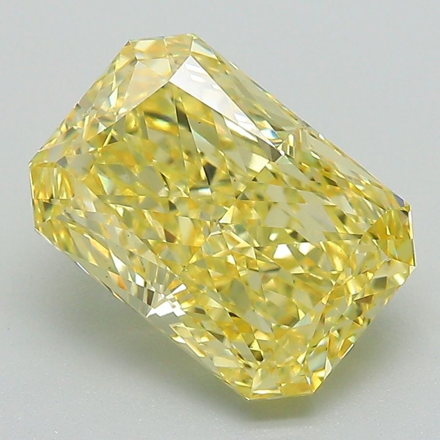 Loose Diamond - RADIANT 3.41ct Fancy Vivid Yellow VS1: Loose Diamond - RADIANT 3.41ct Fancy Vivid Yellow VS1 Source: This is a real non-mined Diamond that has been grown in a lab Shape: RADIANT Carats: 3.41 Color: Fancy Vivid Yellow Certification: IGI Vid