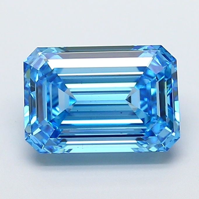 Loose Diamond - EMERALD 4.07ct Fancy Vivid Blue VS2: Loose Diamond - EMERALD 4.07ct Fancy Vivid Blue VS2 Source: This is a real non-mined Diamond that has been grown in a lab Shape: EMERALD Carats: 4.07 Color: Fancy Vivid Blue Certification: IGI Video: