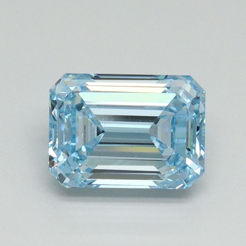 Loose Diamond - EMERALD 1.35ct Fancy Vivid Blue VS1: Loose Diamond - EMERALD 1.35ct Fancy Vivid Blue VS1 Source: This is a real non-mined Diamond that has been grown in a lab Shape: EMERALD Carats: 1.35 Color: Fancy Vivid Blue Certification: IGI Video: