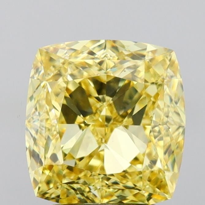 Loose Diamond - CUSHION MODIFIED 2.54ct Fancy Intense Yellow VS1: Loose Diamond - CUSHION MODIFIED 2.54ct Fancy Intense Yellow VS1 Source: This is a real non-mined Diamond that has been grown in a lab Shape: CUSHION MODIFIED Carats: 2.54 Color: Fancy Intense Yellow 