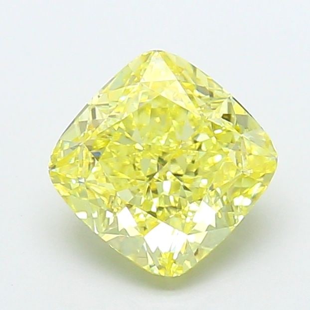 Loose Diamond - CUSHION MODIFIED 2.02ct Fancy Intense Yellow VVS2: Loose Diamond - CUSHION MODIFIED 2.02ct Fancy Intense Yellow VVS2 Source: This is a real non-mined Diamond that has been grown in a lab Shape: CUSHION MODIFIED Carats: 2.02 Color: Fancy Intense Yellow