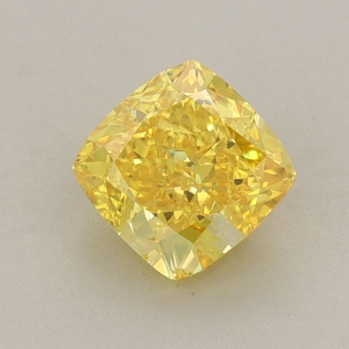 Loose Diamond - CUSHION MODIFIED 0.82ct Fancy Vivid Yellow VS1: Loose Diamond - CUSHION MODIFIED 0.82ct Fancy Vivid Yellow VS1 Source: This is a real non-mined Diamond that has been grown in a lab Shape: CUSHION MODIFIED Carats: 0.82 Color: Fancy Vivid Yellow Cert