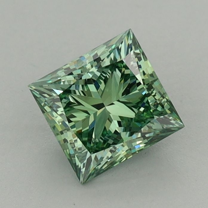 Loose Diamond - PRINCESS 0.96ct Fancy Vivid Green VS1: Loose Diamond - PRINCESS 0.96ct Fancy Vivid Green VS1 Source: This is a real non-mined Diamond that has been grown in a lab Shape: PRINCESS Carats: 0.96 Color: Fancy Vivid Green Certification: IGI Vid