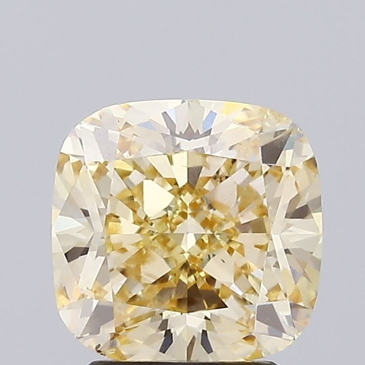 Loose Diamond - CUSHION BRILLIANT 3.01ct Fancy Yellow SI1: Loose Diamond - CUSHION BRILLIANT 3.01ct Fancy Yellow SI1 Source: This is a real non-mined Diamond that has been grown in a lab Shape: CUSHION BRILLIANT Carats: 3.01 Color: Fancy Yellow Certification: