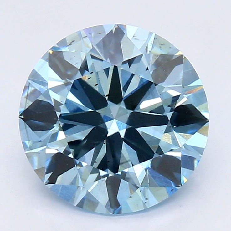 Loose Diamond - ROUND 2.0ct Fancy Vivid Blue SI1: Loose Diamond - ROUND 2.0ct Fancy Vivid Blue SI1 Source: This is a real non-mined Diamond that has been grown in a lab Shape: ROUND Carats: 2.0 Color: Fancy Vivid Blue Certification: NONE Video: