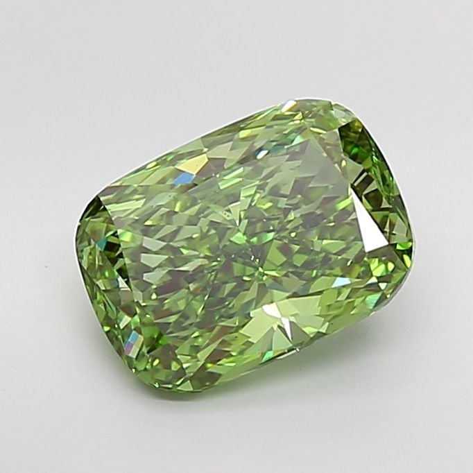 Loose Diamond - CUSHION BRILLIANT 4.62ct Fancy Vivid Green VS1: Loose Diamond - CUSHION BRILLIANT 4.62ct Fancy Vivid Green VS1 Source: This is a real non-mined Diamond that has been grown in a lab Shape: CUSHION BRILLIANT Carats: 4.62 Color: Fancy Vivid Green Cert
