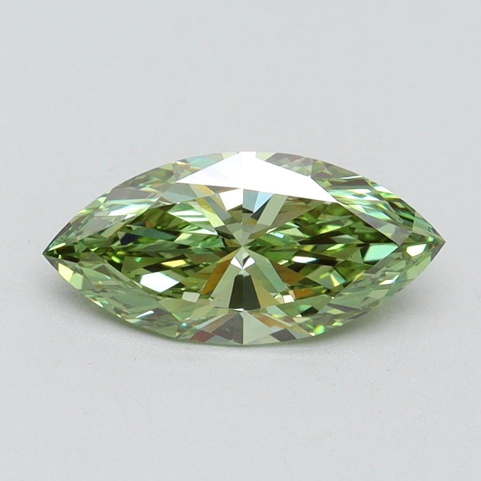 Loose Diamond - MARQUISE 1.02ct Fancy Vivid Green VS1: Loose Diamond - MARQUISE 1.02ct Fancy Vivid Green VS1 Source: This is a real non-mined Diamond that has been grown in a lab Shape: MARQUISE Carats: 1.02 Color: Fancy Vivid Green Certification: IGI Vid