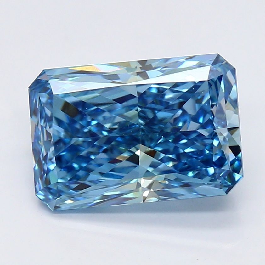Loose Diamond - RADIANT 2.01ct Fancy Vivid Blue VVS2: Loose Diamond - RADIANT 2.01ct Fancy Vivid Blue VVS2 Source: This is a real non-mined Diamond that has been grown in a lab Shape: RADIANT Carats: 2.01 Color: Fancy Vivid Blue Certification: NONE Video