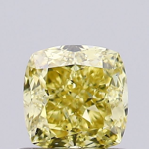 Loose Diamond - CUSHION MODIFIED 0.71ct Fancy Vivid Yellow VS2: Loose Diamond - CUSHION MODIFIED 0.71ct Fancy Vivid Yellow VS2 Source: This is a real non-mined Diamond that has been grown in a lab Shape: CUSHION MODIFIED Carats: 0.71 Color: Fancy Vivid Yellow Cert