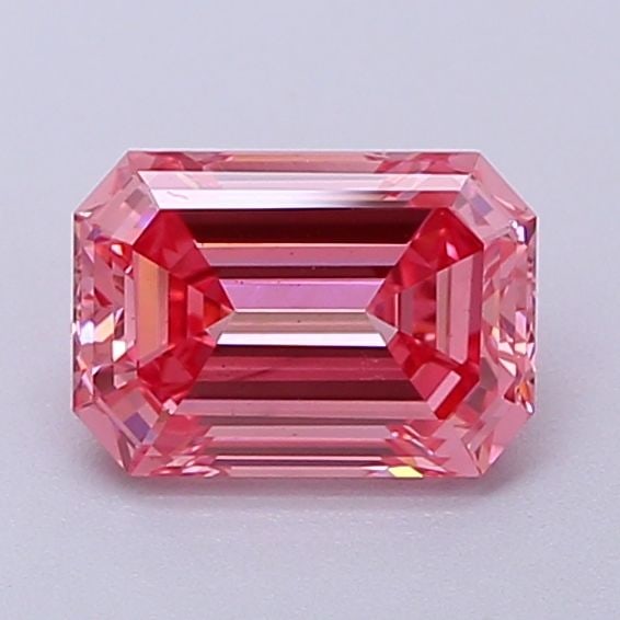 Loose Diamond - EMERALD 1.17ct Fancy Vivid Pink VS2: Loose Diamond - EMERALD 1.17ct Fancy Vivid Pink VS2 Source: This is a real non-mined Diamond that has been grown in a lab Shape: EMERALD Carats: 1.17 Color: Fancy Vivid Pink Certification: IGI Video: