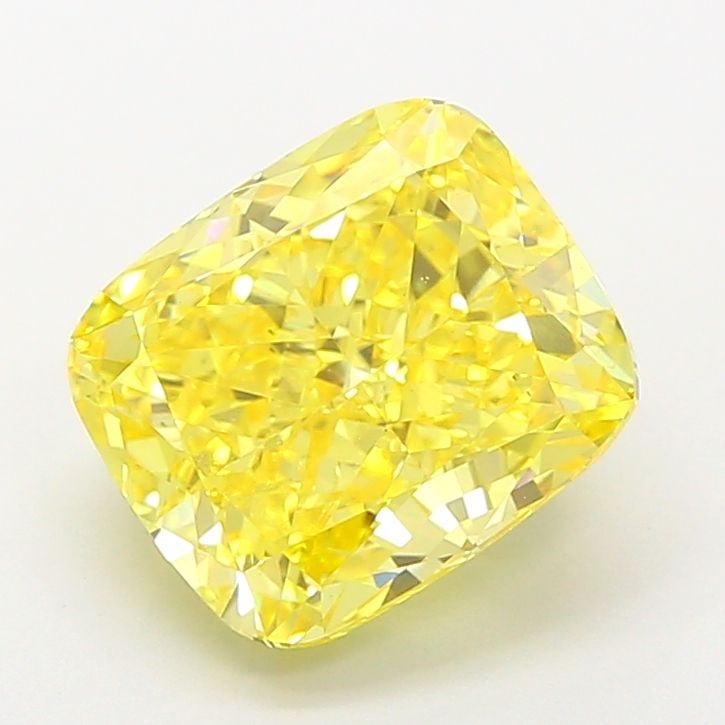 Loose Diamond - CUSHION MODIFIED 4.04ct Fancy Vivid Yellow VS1: Loose Diamond - CUSHION MODIFIED 4.04ct Fancy Vivid Yellow VS1 Source: This is a real non-mined Diamond that has been grown in a lab Shape: CUSHION MODIFIED Carats: 4.04 Color: Fancy Vivid Yellow Cert