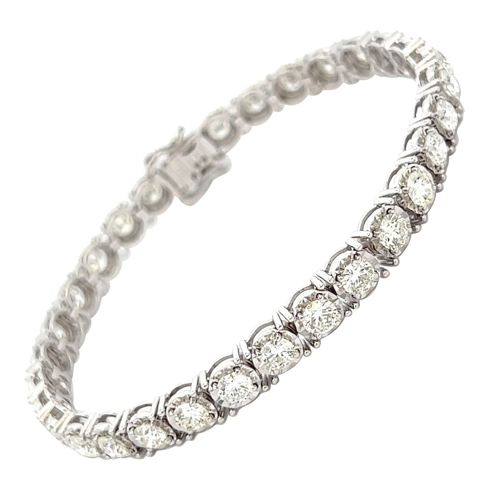 6.84ct Diamond Tennis Bracelet in 18k White Gold (1 of 4)