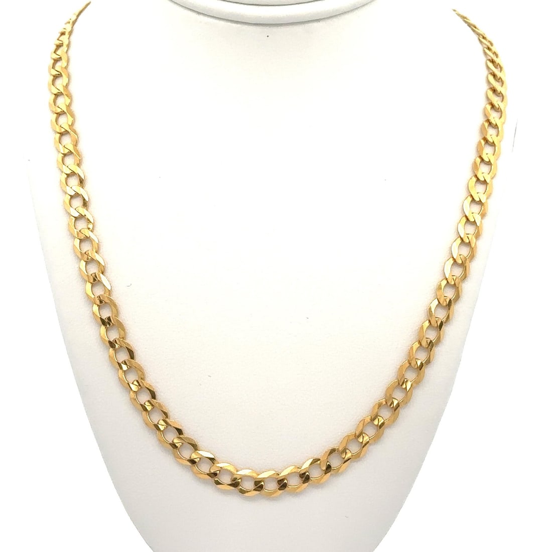 10k Yellow Gold 18 Inch Cuban Link Chain Necklace Lobster Clasp (1 of 5)